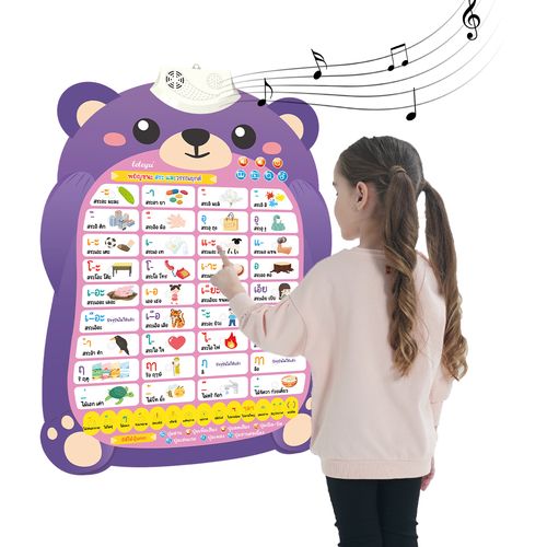 外贸出口泰国热销泰语元音字母有声挂图儿童学习单词益智玩具留学