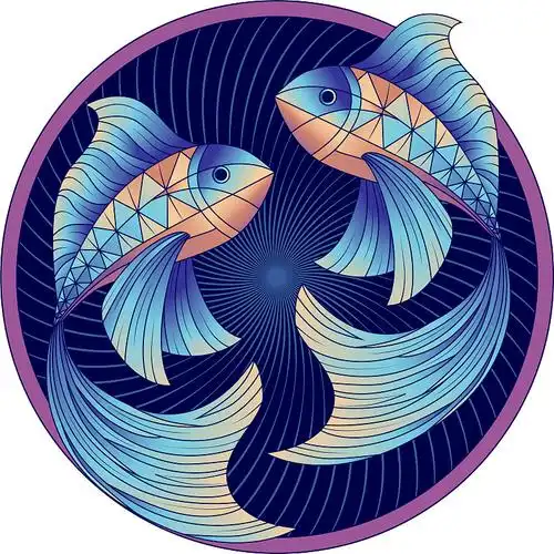 双鱼座星座星座符号蓝色图片