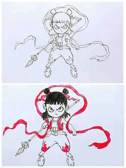 简单哪吒简笔画视频