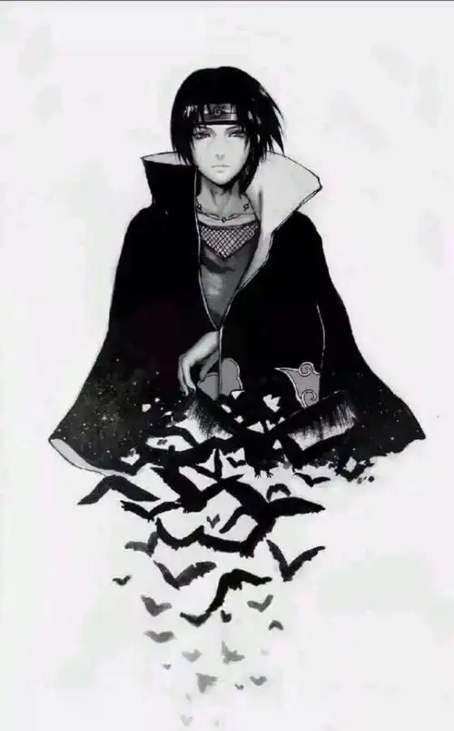 火影忍者宇智波鼬乌鸦幻术黑白伤感