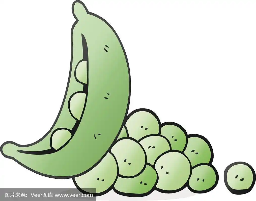 豆荚里的卡通豌豆