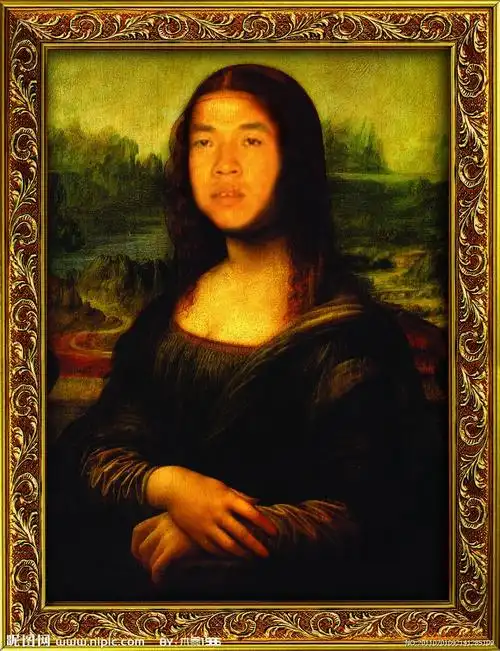 谁帮我p图啊,帮这张图片的头换到蒙娜丽莎那张照片