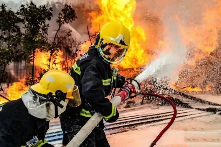 火焰中的蓝色背影