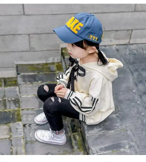 女童连帽卫衣宝宝春装2018新款4休闲6洋气3-7岁儿童帽衫童装上衣