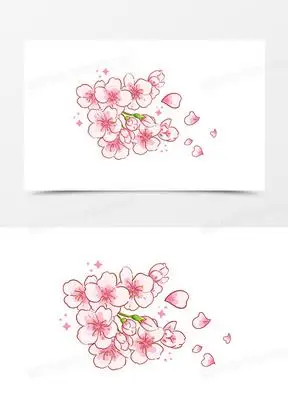 卡通矢量粉色樱花花瓣免抠元素