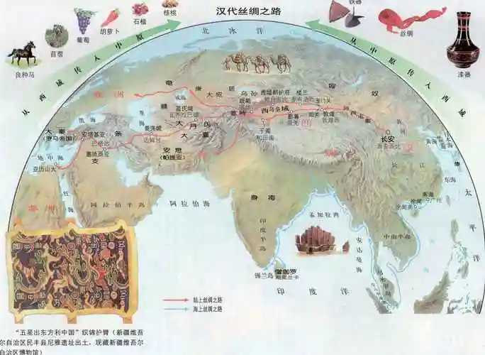 张骞出使西域和丝绸之路路线,西汉疆域,西域都护图片-免费-汪棒棒历史