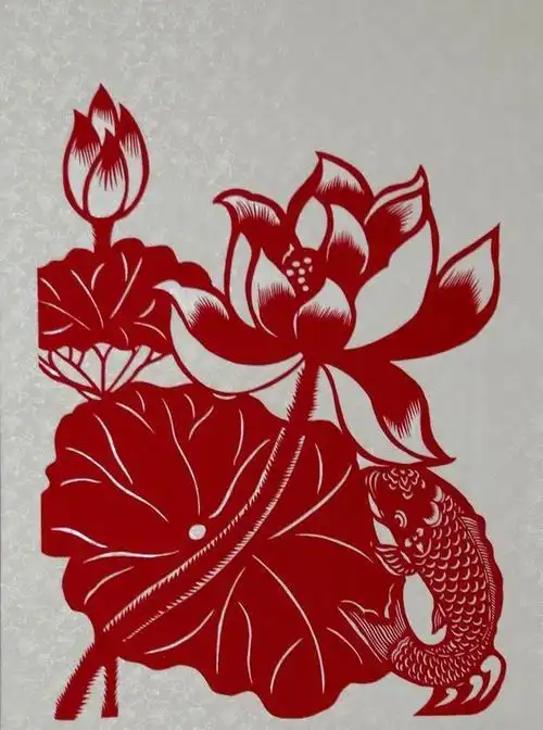 《鱼咬莲》剪纸 4560cm张 鑫 13836256054《金玉满堂》和田玉雕 5x