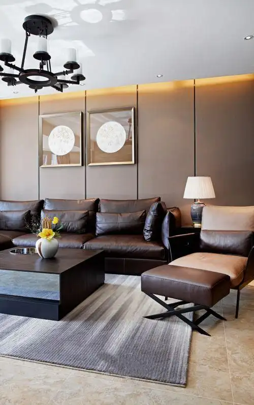 咖啡色大气风范现代客厅装修效果图