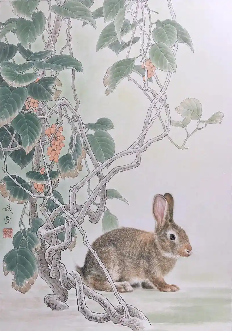 邢诚爱作品展示.工笔动物92 - 抖音