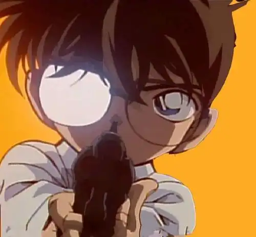 谁有柯南一边的眼镜反光,另一边的眼镜没有反光的那种照片?