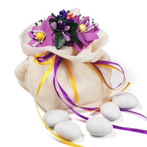 意大利confetti爱袋-白色喜糖袋系列2 欧式创意婚庆花朵喜糖盒子