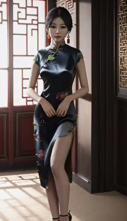 民国风真丝旗袍写真:高贵与性感的完美融合_女性_丝绸_气质