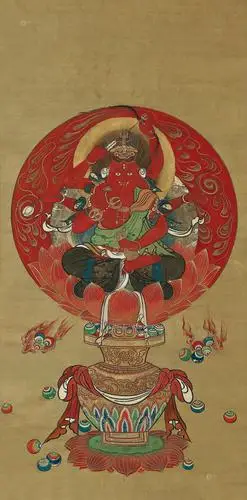 0870唐卡佛像镜心设色绢本