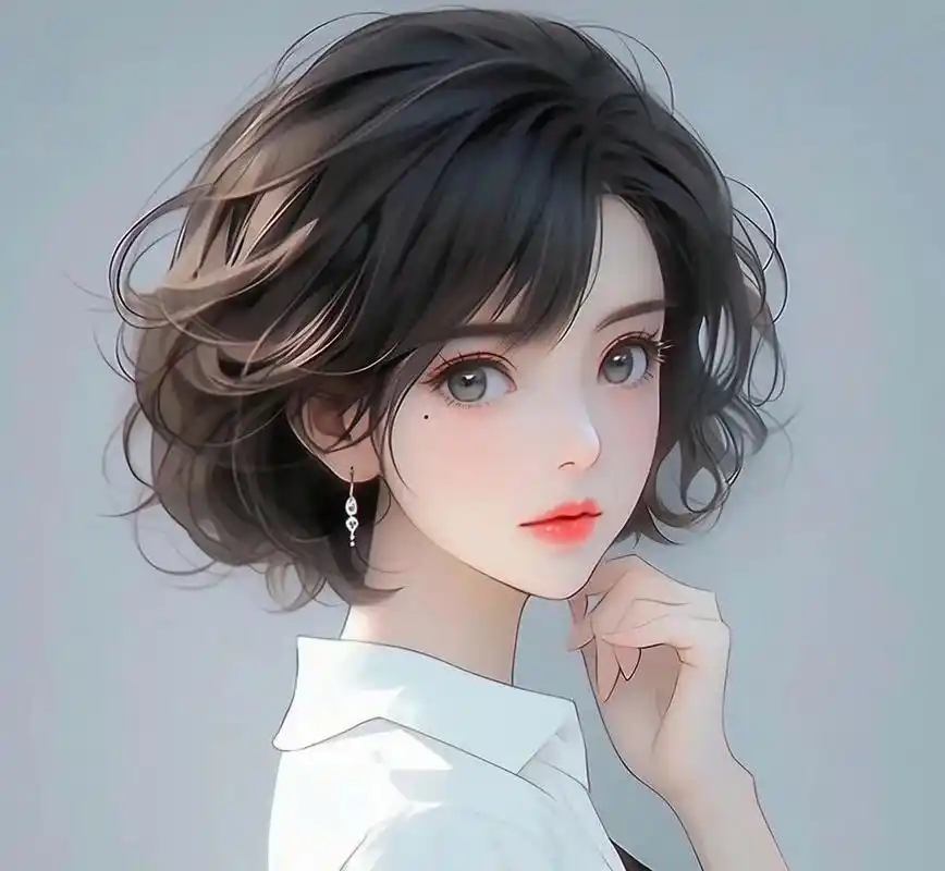 气质短发美女头像 清爽干练