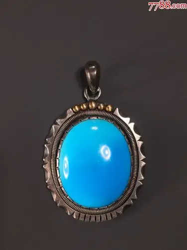 原矿高瓷美国绿松石睡美人吊坠日本高桥吾郎goros银饰工艺_论坛图片