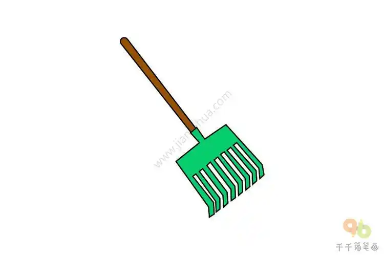 小耙子简笔画彩色钉耙简笔画耙子简笔画怎么画