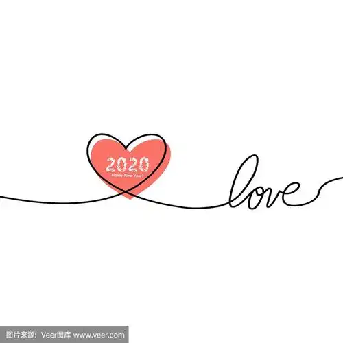 线条,2020,符号,连续性,心型