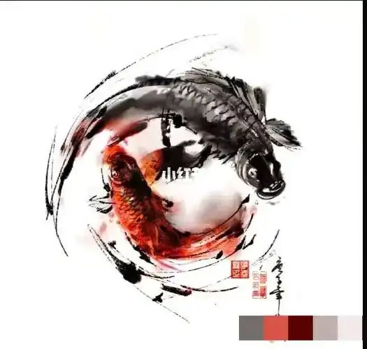 太极鱼寓意着阴中有阳,阳中有阴,阴阳平衡自古红色与黑色是绝配搭配