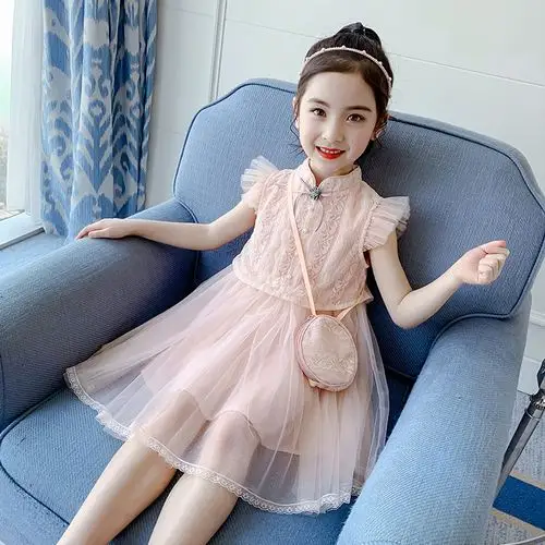 女童连衣裙夏装2020新款超洋气小女孩公主裙网红儿童装蓬蓬纱裙子