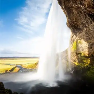 最新财生水流风景头像唯美的黄金瀑布风景图片