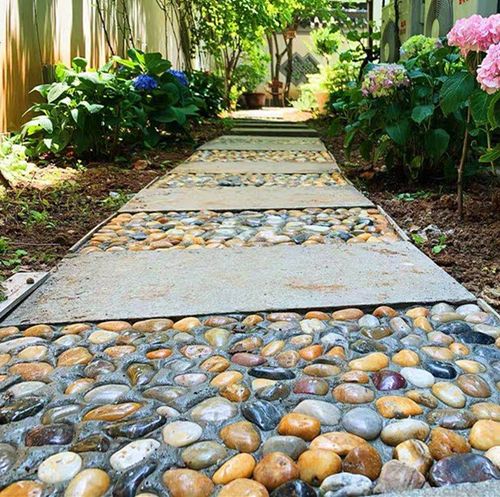 50斤鹅卵石铺路铺地庭院园林造景天然大小小石头其它园艺用品