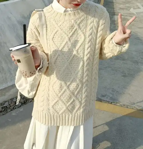 温油滴杏色毛衣oodt