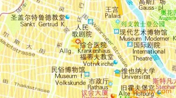奥地利维也纳地图高清版