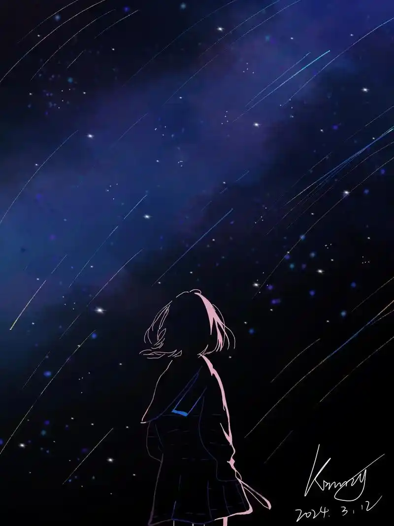 procreate挑战|星空与少女🌌."愿你成为自己的太阳 - 抖音