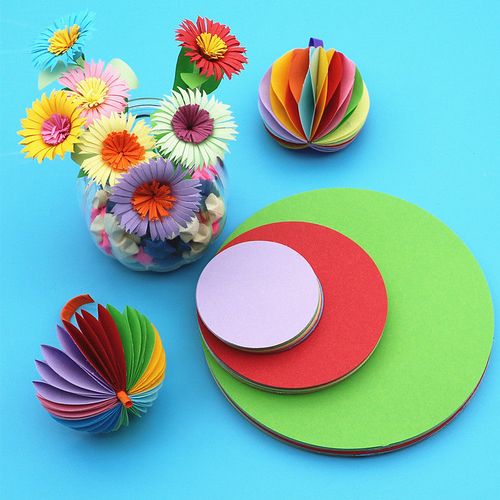 腾亿优品圆形手工折纸diy叠花绣球灯笼雨伞彩色纸幼儿园儿童学生手工