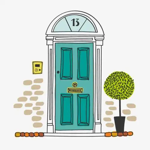 手绘卡通清新大门