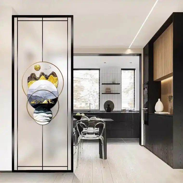 轻奢玻璃网红屏风隔断客厅入户门玄关装饰.