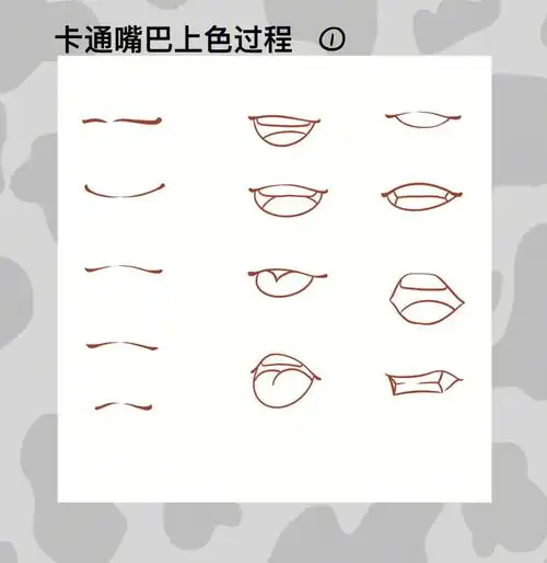 全种类卡通嘴巴上色过程