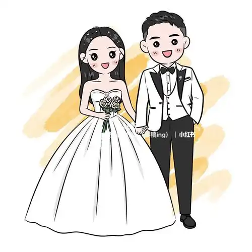 手绘婚纱照|q版卡通人物