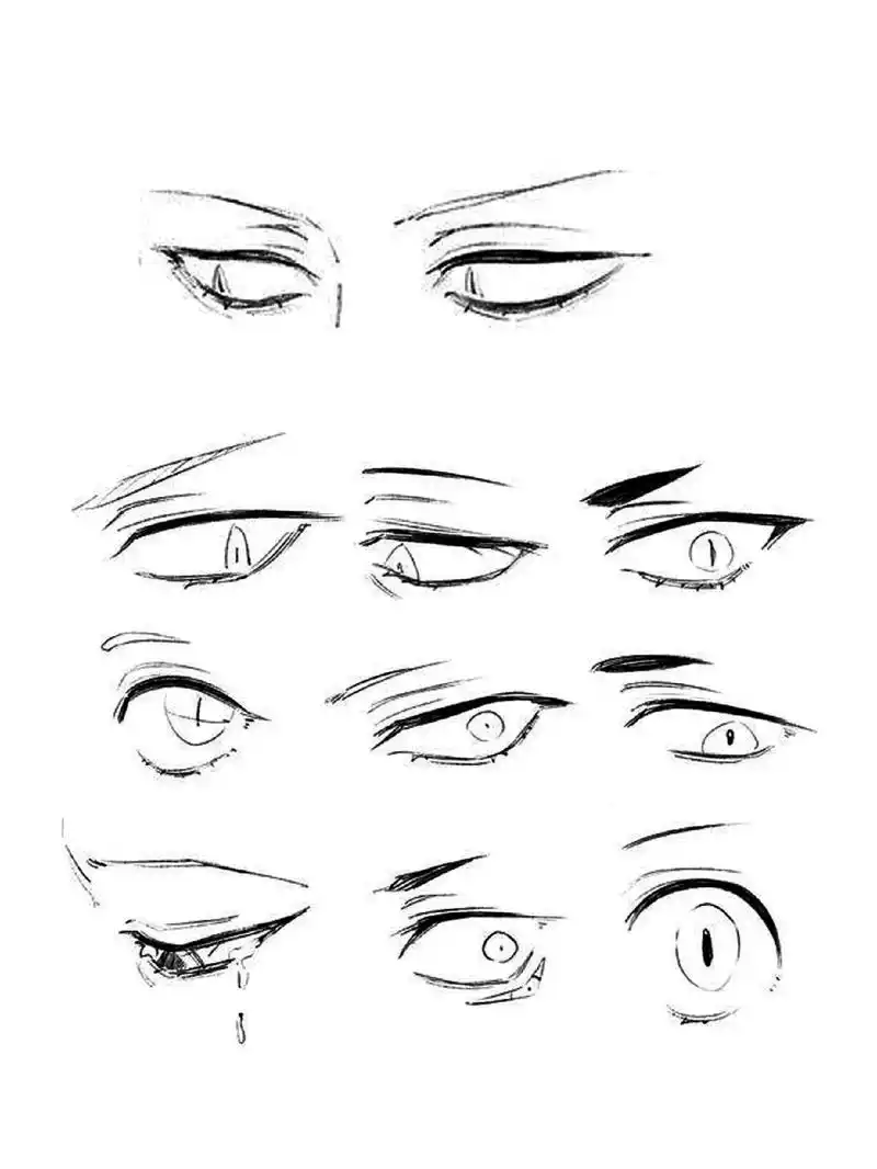一些男生眼睛的画法.回复 @.的评论 #绘画 #素材 # - 抖音