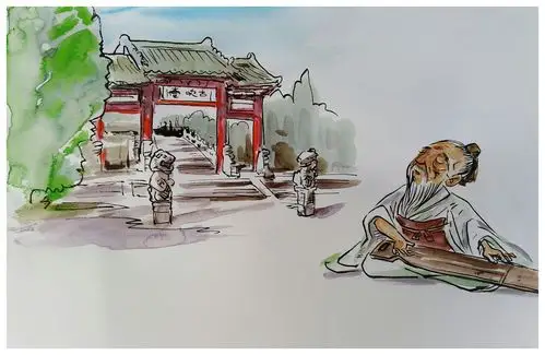 《开封历史人物手绘明信片设计稿》