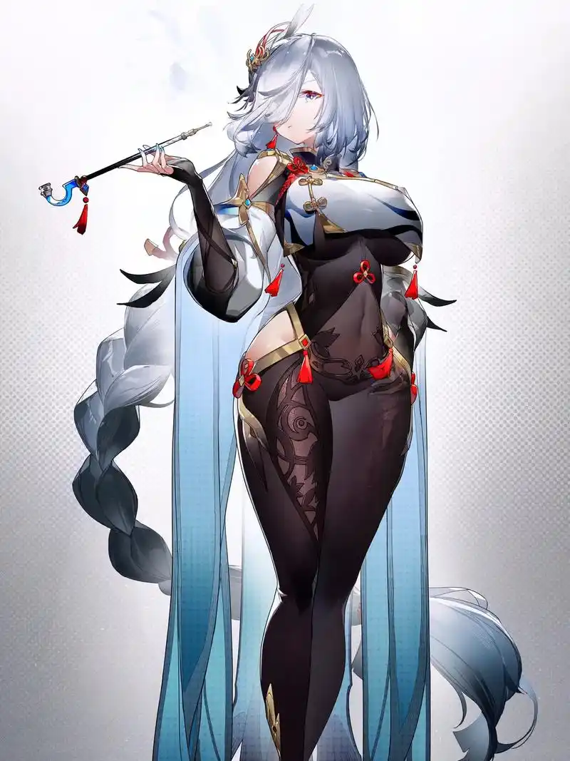 申鹤的蓝秀发.有人说原神女角色身材天花板top5,申鹤只排第 - 抖音