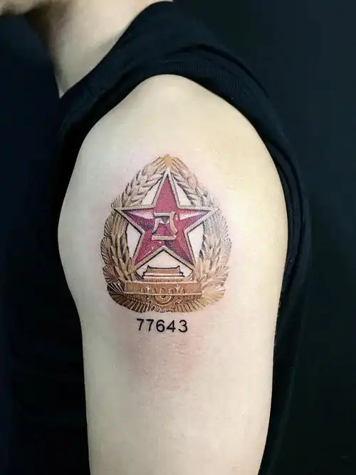 军徽_纹身图案手稿图片_钟政的纹身作品集