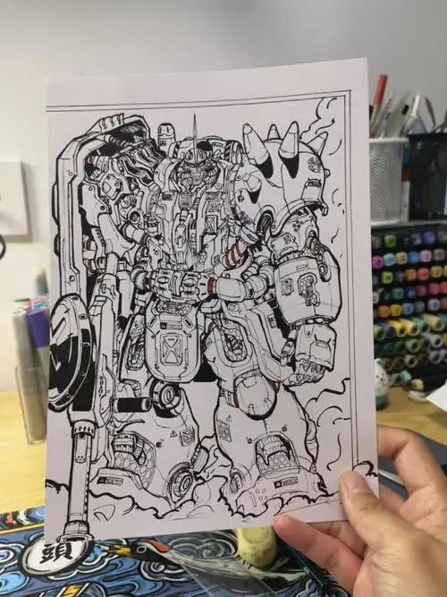 高达夏亚扎古无草稿临摹一步一步画跑偏