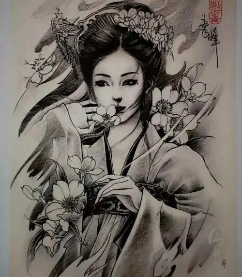 侍女花旦手稿