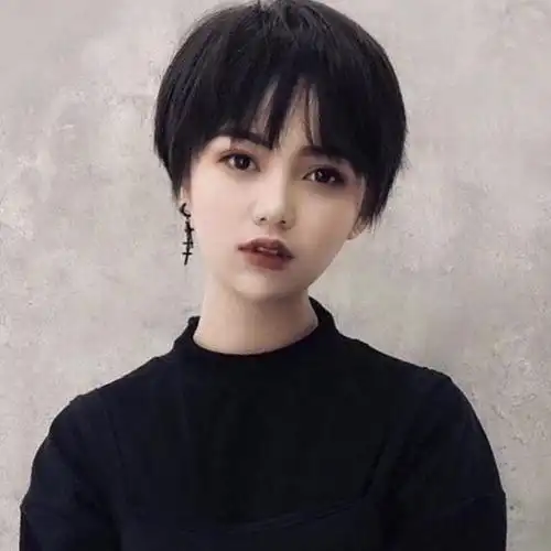 优品假发女短发圆脸波波头全真人发网红短碎发蓬松自然全头套式假