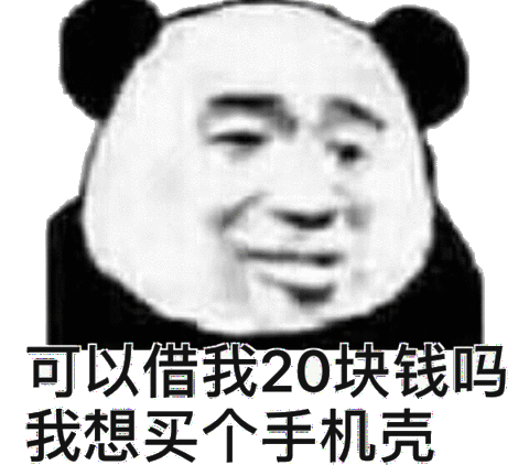 可以借我20块钱吗我想买个手机壳熊猫头20我想买个熊猫块钱表情