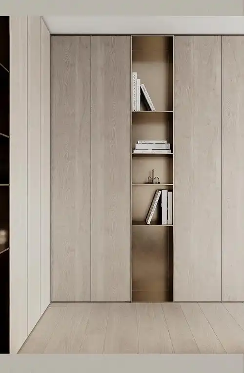 极简衣柜溪岸定制衣柜现代极简原木风北欧衣帽间定做转角衣橱设计全屋