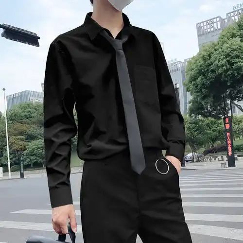 学院男女情侣外套秋季弯弯领带衬衫