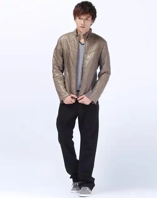 酷kuhle 男款古铜色拼布长袖外套