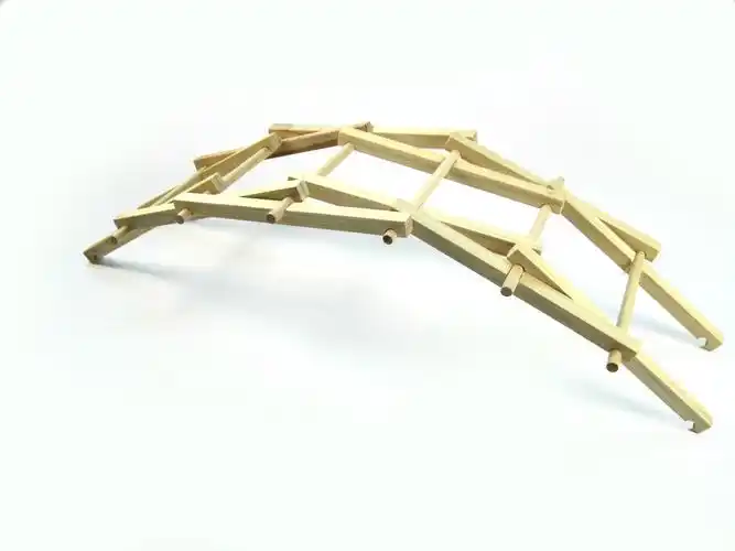 小制作 倍力桥 石拱桥 物理实验 diy 木制 拼装模型 小发明材料
