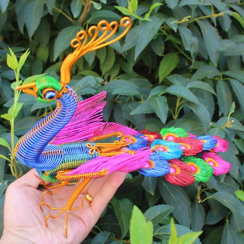手工艺品铝线编织孔雀模型金属铁丝diy制作凤凰创意礼品装饰摆件