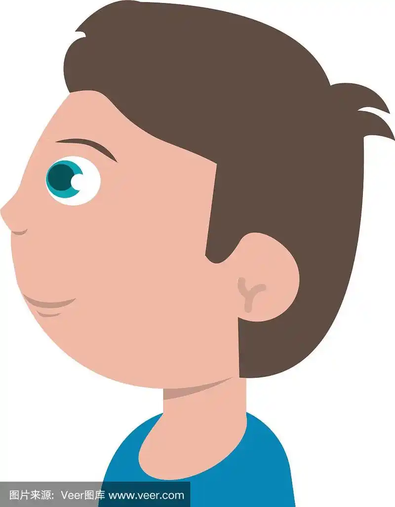 侧面人物男孩儿子形象