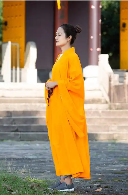 袈裟全套佛教用品僧衣僧服海青居士服男女台麻海清僧鞋夏季长衫禅修服