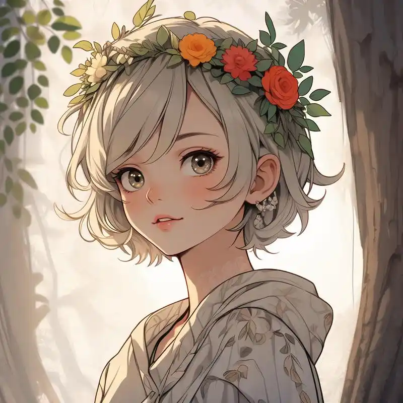 95短发女孩卡通头像,可可爱爱93