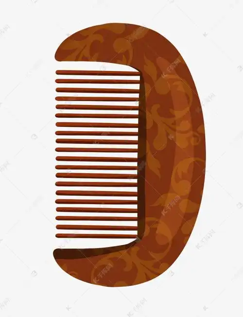 免抠元素 卡通木梳 手绘花纹木梳插画版权可商用有保障